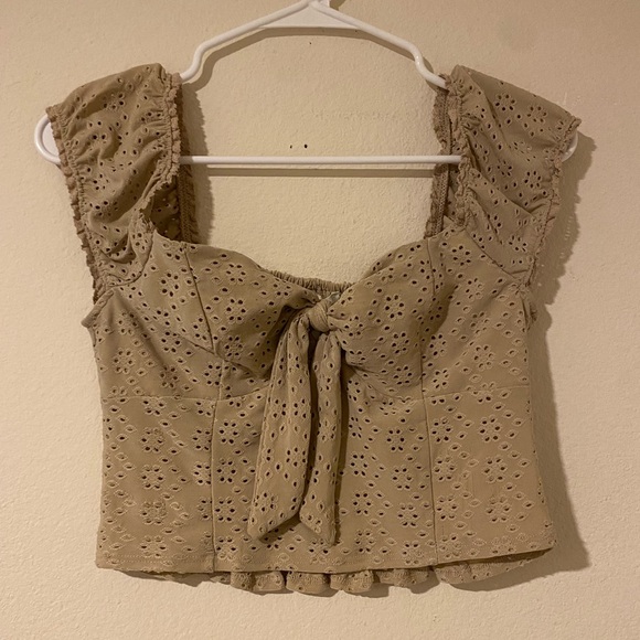 Eyelet Crop Top - Picture 1 of 7